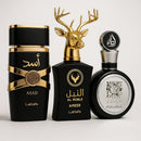 KIT 3 PERFUMES MASCULINOS ÁRABES (100ml cada) | ASAD LATTAFA + FAKHAR BLACK + AL NOBLE [BLACK FRIDAY]